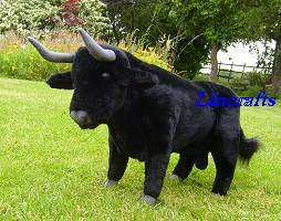 Soft Toy Bull by Hansa.Realistic plush animal  