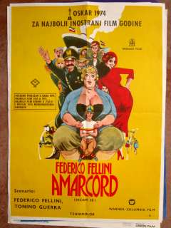 Manifesto originale cinematografico dellepoca di Amarcord di Federico 
