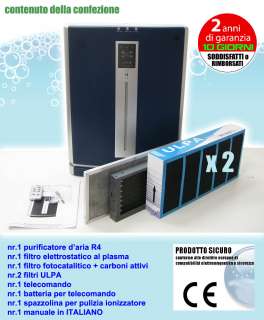 PURIFICATORE DEPURATORE ARIA IONIZZATORE FOTOCATALITICO 500mc/h