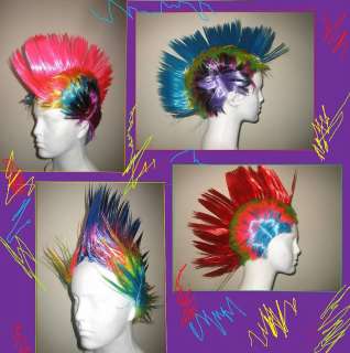 punk mohican/mohawk wig 1size L blue/D blue/ red/pink  