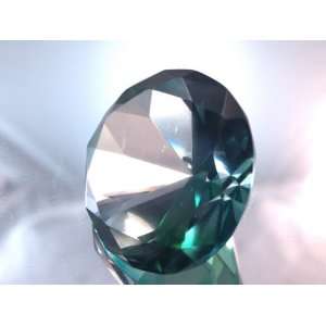   mm Aquamarine Crystal Heart Diamond Jewel Paperweight