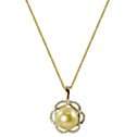   14K Gold 10mm Cultured Golden South Sea Pearl Pendant with 18 Chain