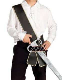 new black pirate sword sash satin costume belt baldric  