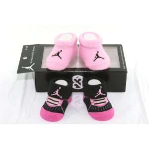  Nike Air Jordan 2 Pairs Newborn Infant Baby Booties Socks 