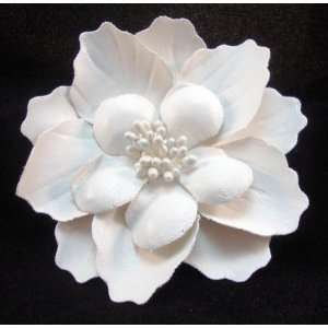  Ivory Leather Flower Hair Flower Clip and Pin Everything 