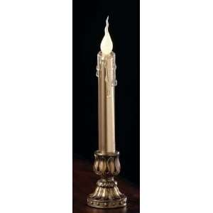 Pack of 4 Battery Operated Lighted LED Tapered Gold Christmas Candles 