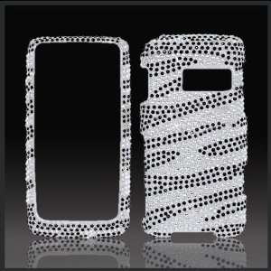   Black Zebra Cristalina crystal bling case cover LG Rumor Touch LN510