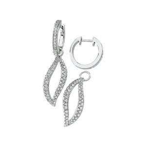  Diamond Dangle Earrings   14K White 1 1/2Cttw GEMaffair 
