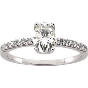  14 karat white gold Moissanite & Diamond Ring Diamond 