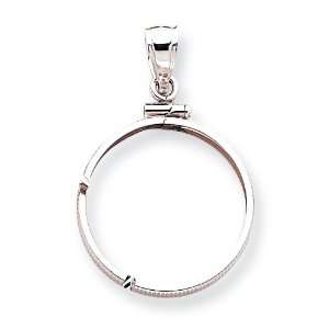    14k White Gold Screw Top 1/4 oz Coin Bezel Mounting Jewelry