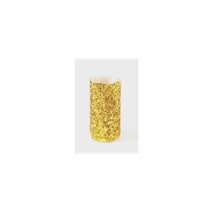   Gold Glitter Flameless LED Christmas Pillar Candles 6