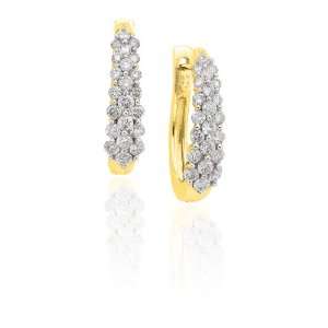   Gold 1 ct. Diamond Journey of Love Huggie Earrings Katarina