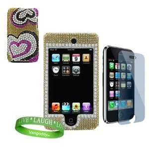  Sparkling jeweled Gold Large Heart Design Apple ipod iTouch 