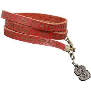   Carolina State Wolfpack Ladies Red Wrap Around Leather Strap Bracelet