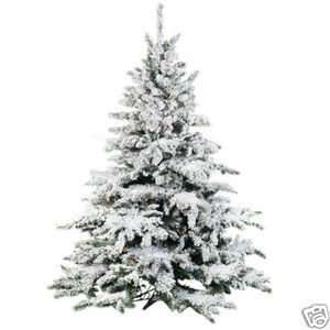  9 Flocked Pre Lit Christmas Tree Frosted Snow Pine