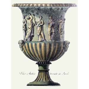 Vases   Pl. X Green Etching , Classical Design Engraving Intaglio 