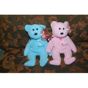    (2) Ty Beanie Baby Bears Baby Boy & Baby Girl 