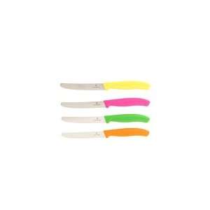   Piece Colored 4.5 Utility Knife Set Cutlery   Black