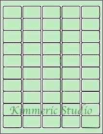SHEETS 1x1 1/2 SM BLANK GREEN STICKERS LABELS CUSTOM  