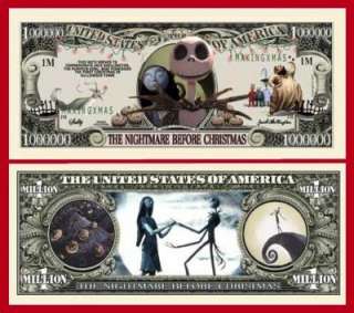 99 NIGHTMARE BEFORE CHRISTMAS MILLION DOLLAR NOVELTY BILL  