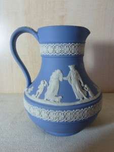 Wedgwood Blue Jasperware Etruscan Jug. Bone China. English Made. 1980 