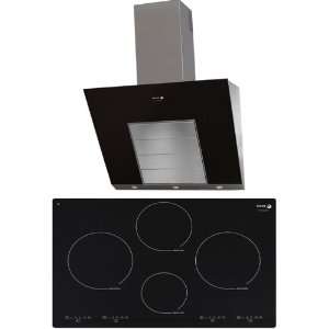   Black / Glass 30 Beveled Front Induction Cooktop with 3 Appliances