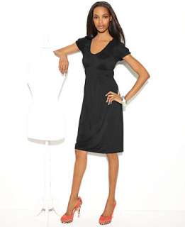 INC International Concepts Dress, Cap Sleeve Empire Waist Ruffle 