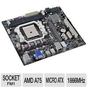  ECS Motherboard AMD A75 (Hudson D3) Micro ATX DDR3 1600 