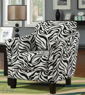   JUNGLE CONTEMPORARY LEOPARD OR ZEBRA PRINT WOOD ACCENT CHAIR  