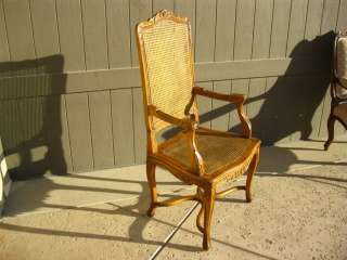Vintage French Provincial Style ACCENT CHAIR Cane Seat Carvings and 