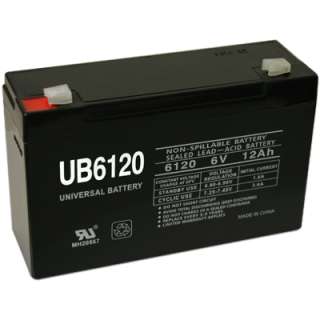 6V 12Ah SLA Sealed Lead Acid Battery F1 Tabs UB6120  