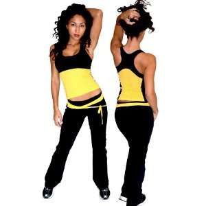  Equilibrium Active Wear Black Yellow Girls Jazzy Tank Top 