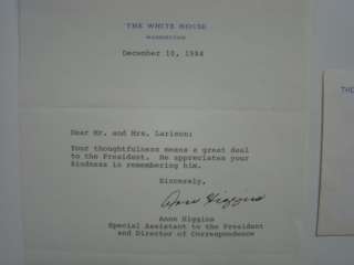 The White House Letter Signed Anne Higgins Election Win? Ronald Reagan 