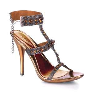    30 4 3/4 Metal Band Ankle Strap Mini PF Sandal 