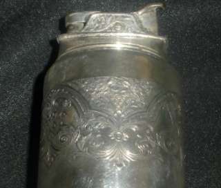 Antique Wilcox Silver Table Lighter Match Holder Paisley 127 