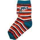   dolphins toddler sport stripe socks coral aqua expedited shipping