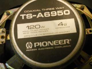 Pioneer 3 way Audio Speakers TS A6950 Used Pair Boat  