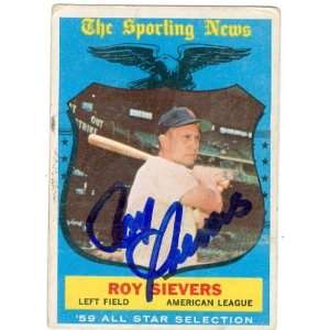  Roy Sievers Autographed/Hand Signed 1959 Topps baseball 