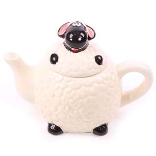 Kitchen Ceramic Sheep Teapot Black or Cream Face