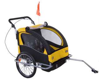   2IN1 BABY BIKE TRAILER/STROLLER YELLOW   JOGGER JOGGING BICYCLE  