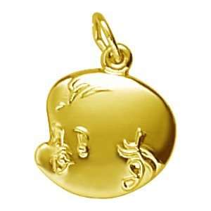    Rembrandt Charms Babys Face Charm, Gold Plated Silver Jewelry