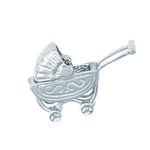  Sterling Silver Baby Carriage Charm Arts, Crafts & Sewing