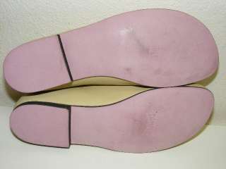   Ivory Slip On Loafer Shoe Ballet Flats Leather Womens 38 7 7.5  