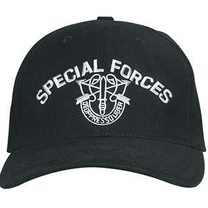 Black SPECIAL FORCES Low Profile Adjustable BALL CAP  