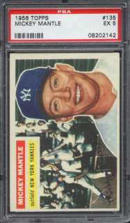 1956 Topps #135 Mickey Mantle PSA 5 New York Yankees  