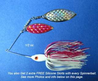 oz. Spinner Bait White / Pink fishing lure bass R  
