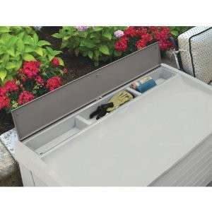 LARGE OUTDOOR GARDEN DECK PATIO STORAGE BOX BENCH WITH TRAY  