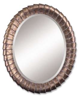 Oval Antiqued Bronze Wall Mirror Beveled Edges New  