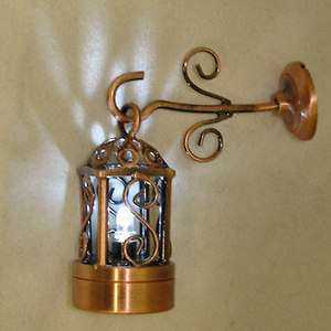 Mini Battery Operated Working Copper Hanging Coach Lamp  