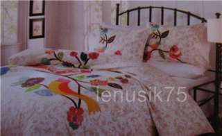   KING DUVET QUILT Birds flower modern + 2 Pillow SHAM 3 piece Set